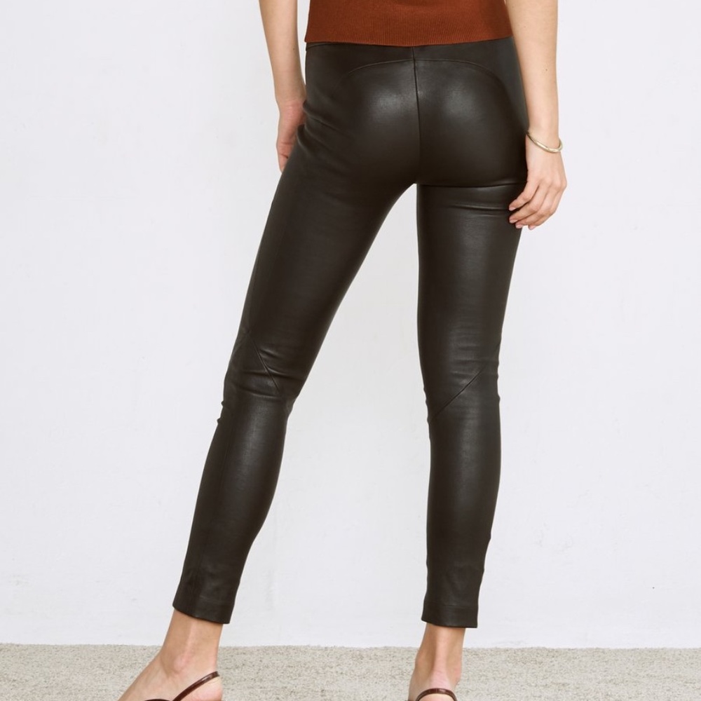 BLACK LEATHER LEGGINGS - Offtrack "OT"